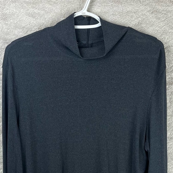LAFAYETTE 148 Black Viscose Cowl Neck Top Shimmery Back Zipper Embroidered XL - Picture 2 of 16